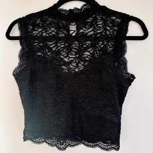 bebe lace crop top